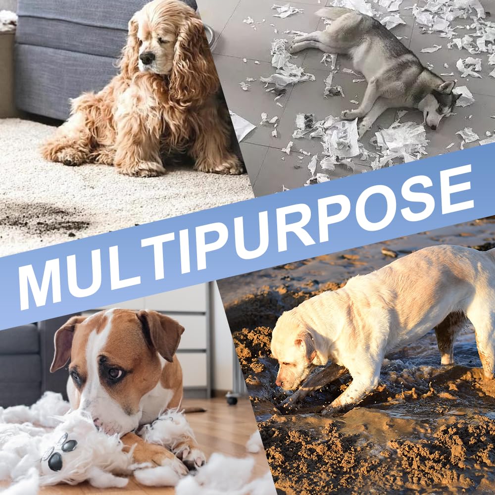 comepew Automatic Dog Paw Cleaner, Elektrisch Hundepfoten Reiniger, 360° Hunde Pfotenwaschanlage, Silikonbürste, USB Wiederaufladbar, Weiß/Blau, für Hunde und Katzen, Unisex, Kinder