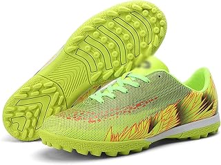 GEMECI Youth Futsal Shoes Professional Soccer Shoes Youth Soccer Cleats Turf Football Shoes For Football Training And Competition (Color : TF-Green, Size : 9 UK)