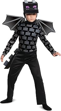 Disguise Minecraft Ender Dragon Costume for Kids, Video Game Inspired Character Outfit, Classic Child Size Medium 7-8 Black 105099K
