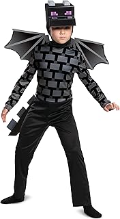 Disguise Minecraft Ender Dragon Costume for Kids, Video Game Inspired Character Outfit, Classic Child Size Medium (7-8) Black (105099K)