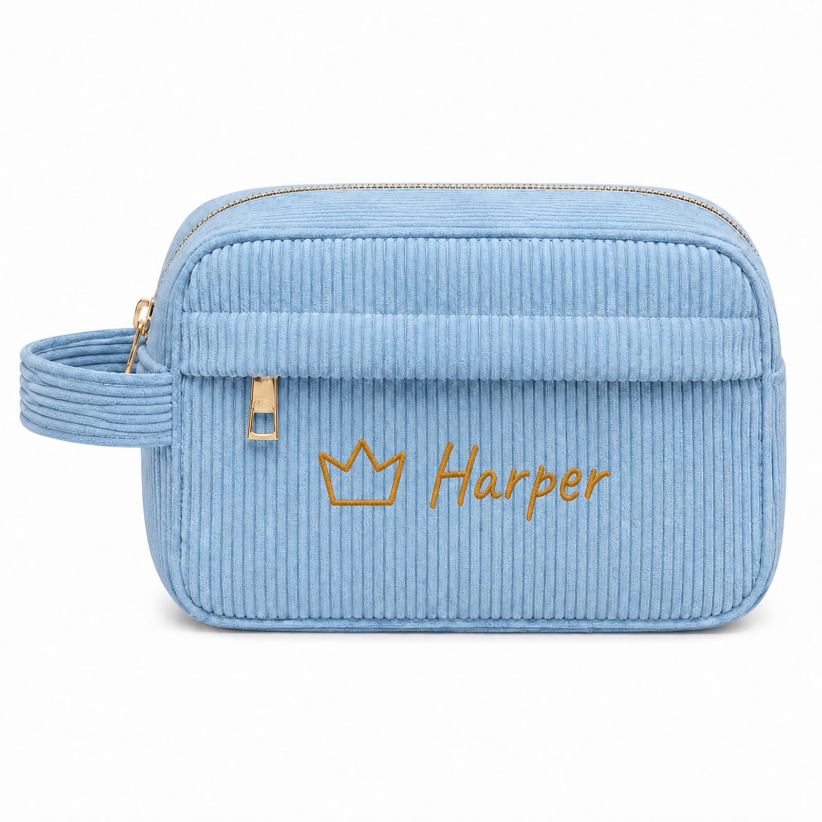 Personalised Pencil Case, Pencil Case for Women & Men with Zipper Blue