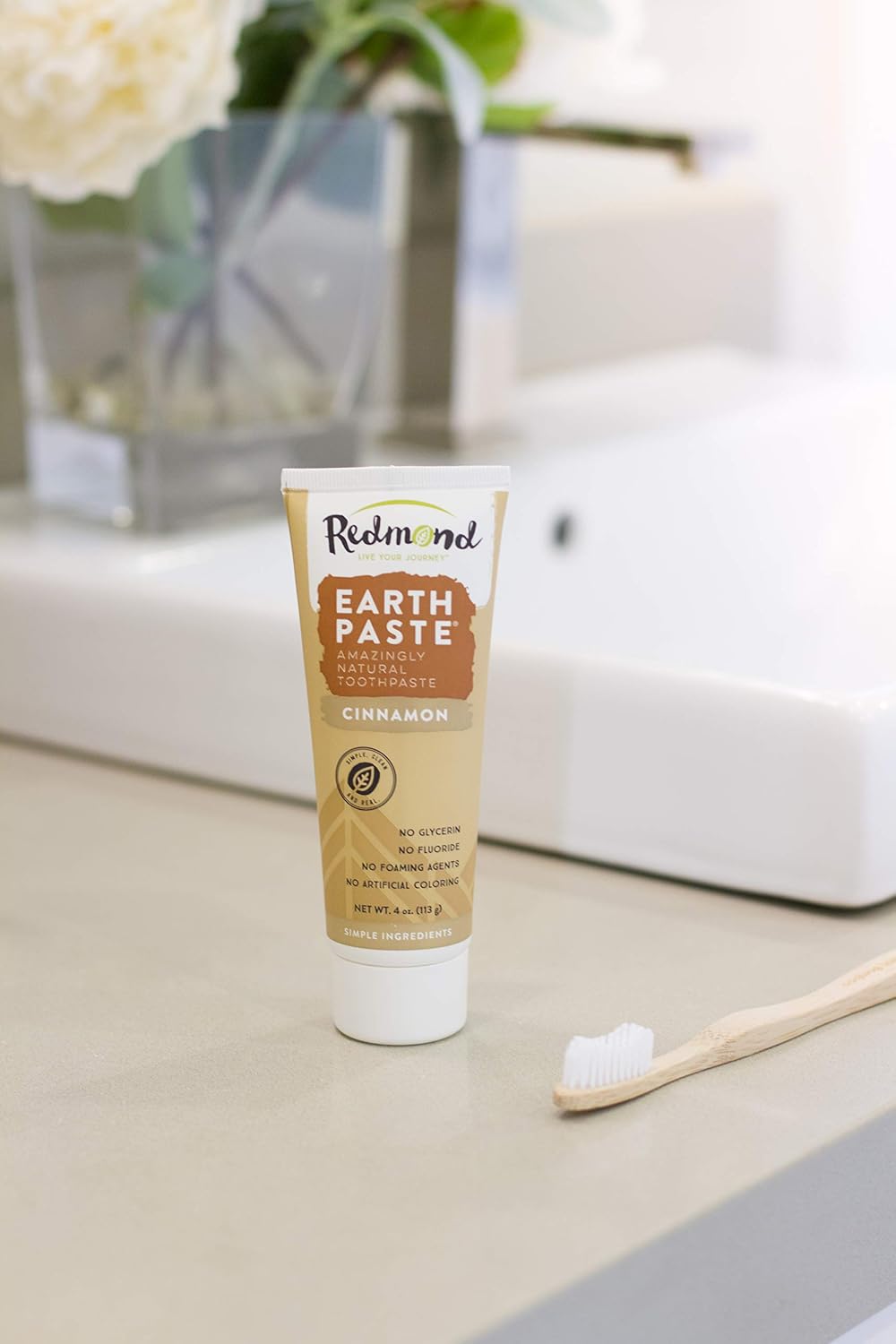 Redmond Earthpaste - Natural Non-Flouride Toothpaste, Cinnamon, 4 Ounce Tube (3 Pack)