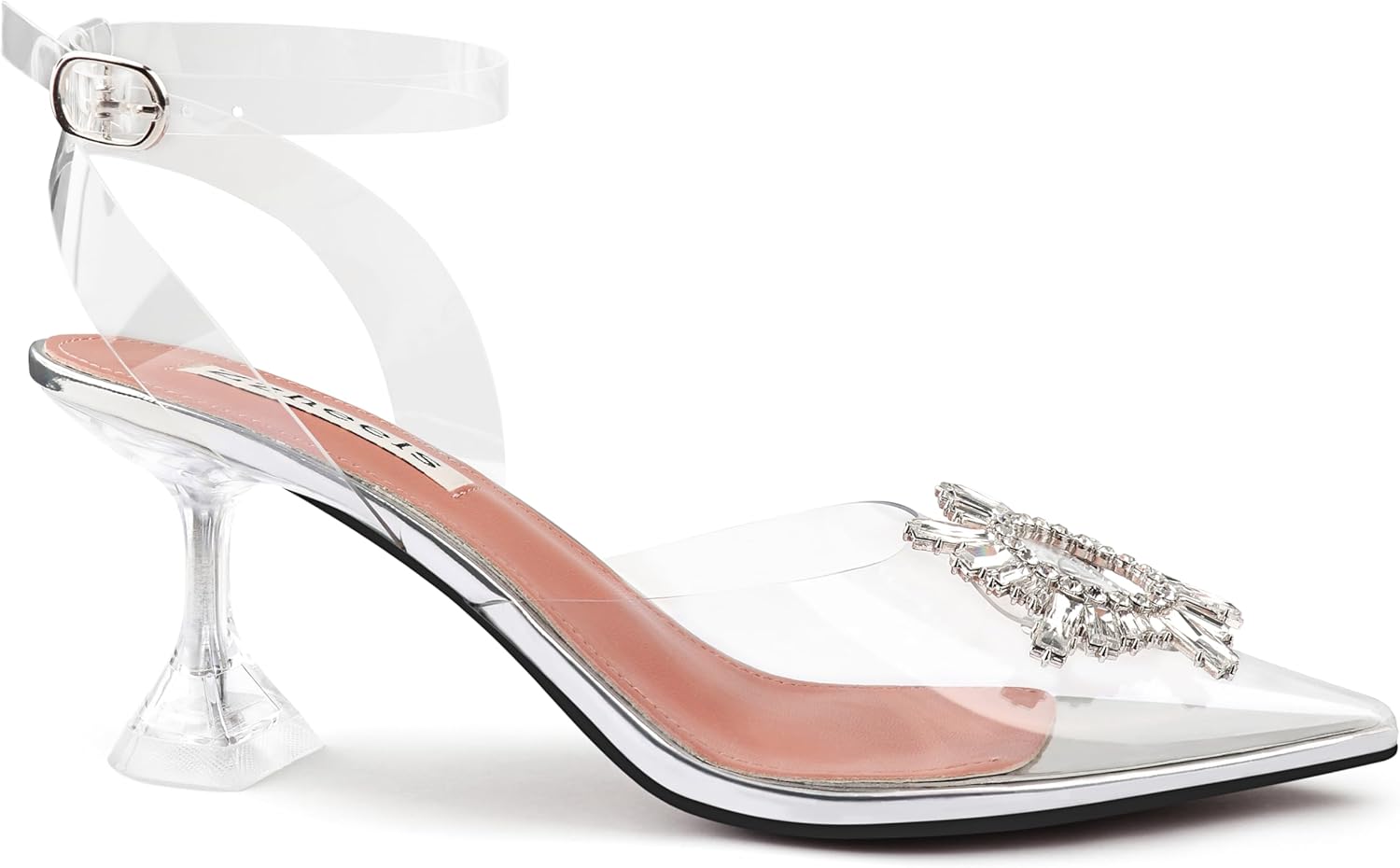 Zzheels Women's High Heel Crystal Slingback Pumps Pointed Toe Strappy Sandals for Party Dating - Image 4