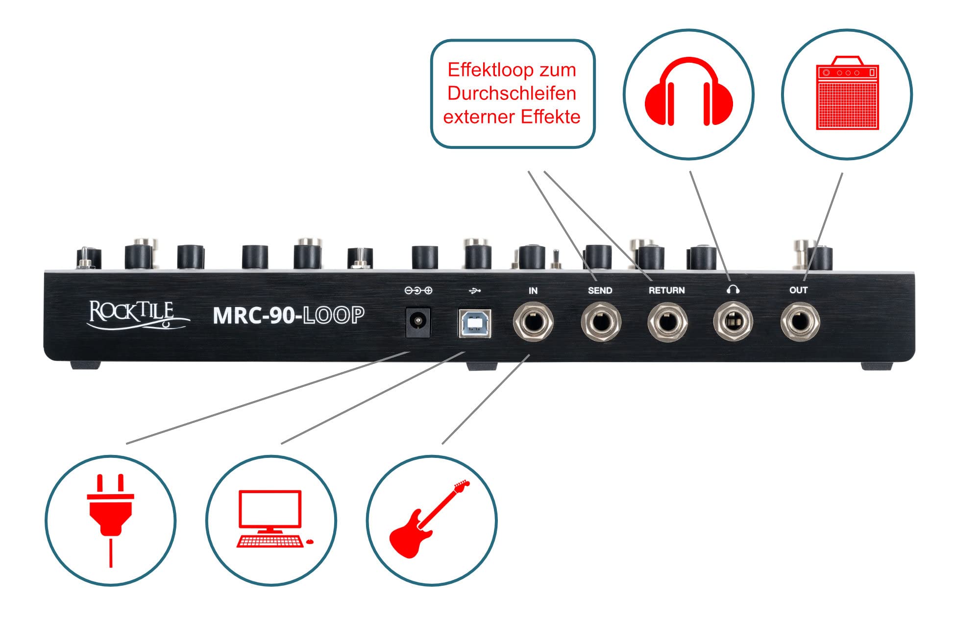 Rocktile MRC-90-LOOP Board multi effetto per chitarra