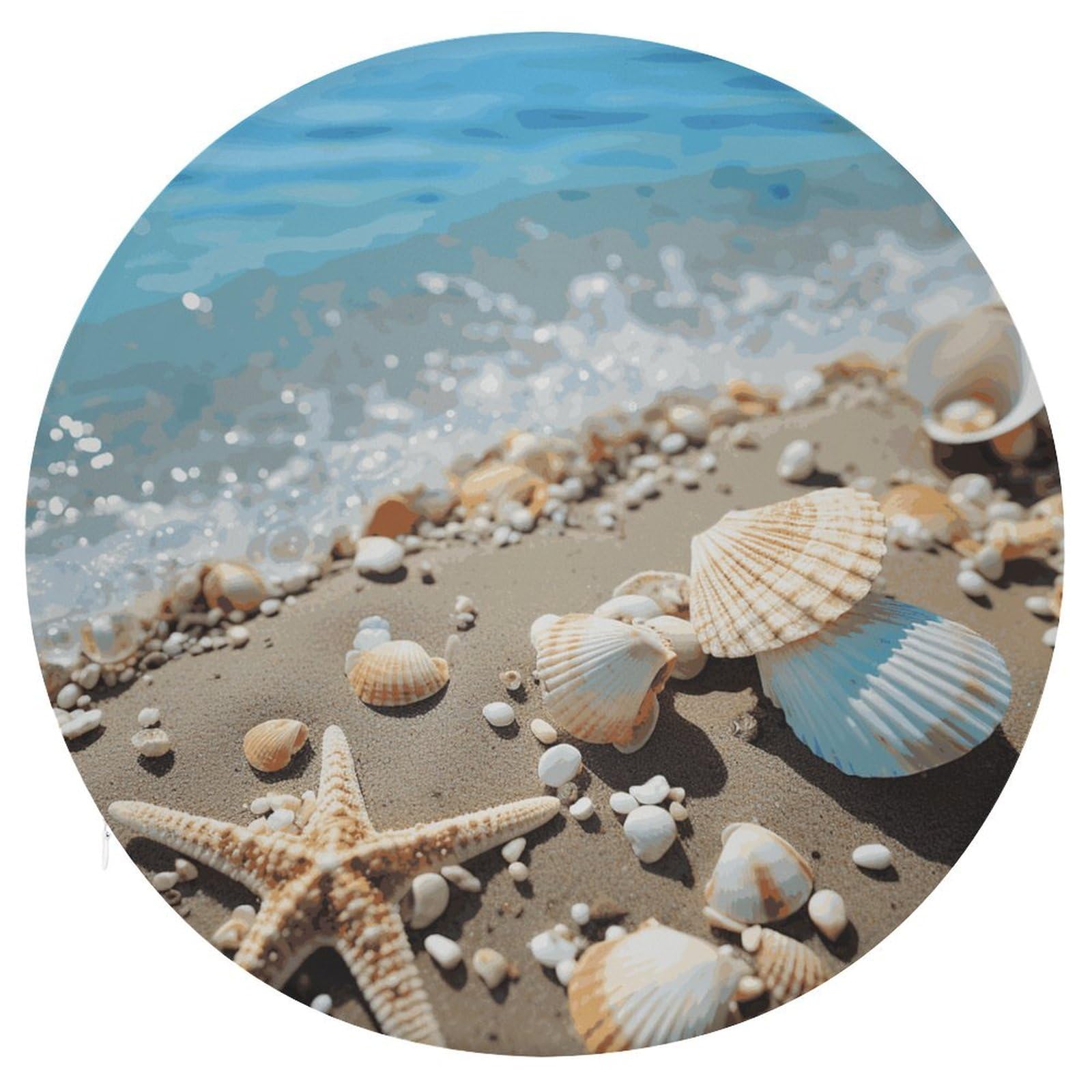 Coussins de sol pour méditation et balcon au motif étoile de mer marine