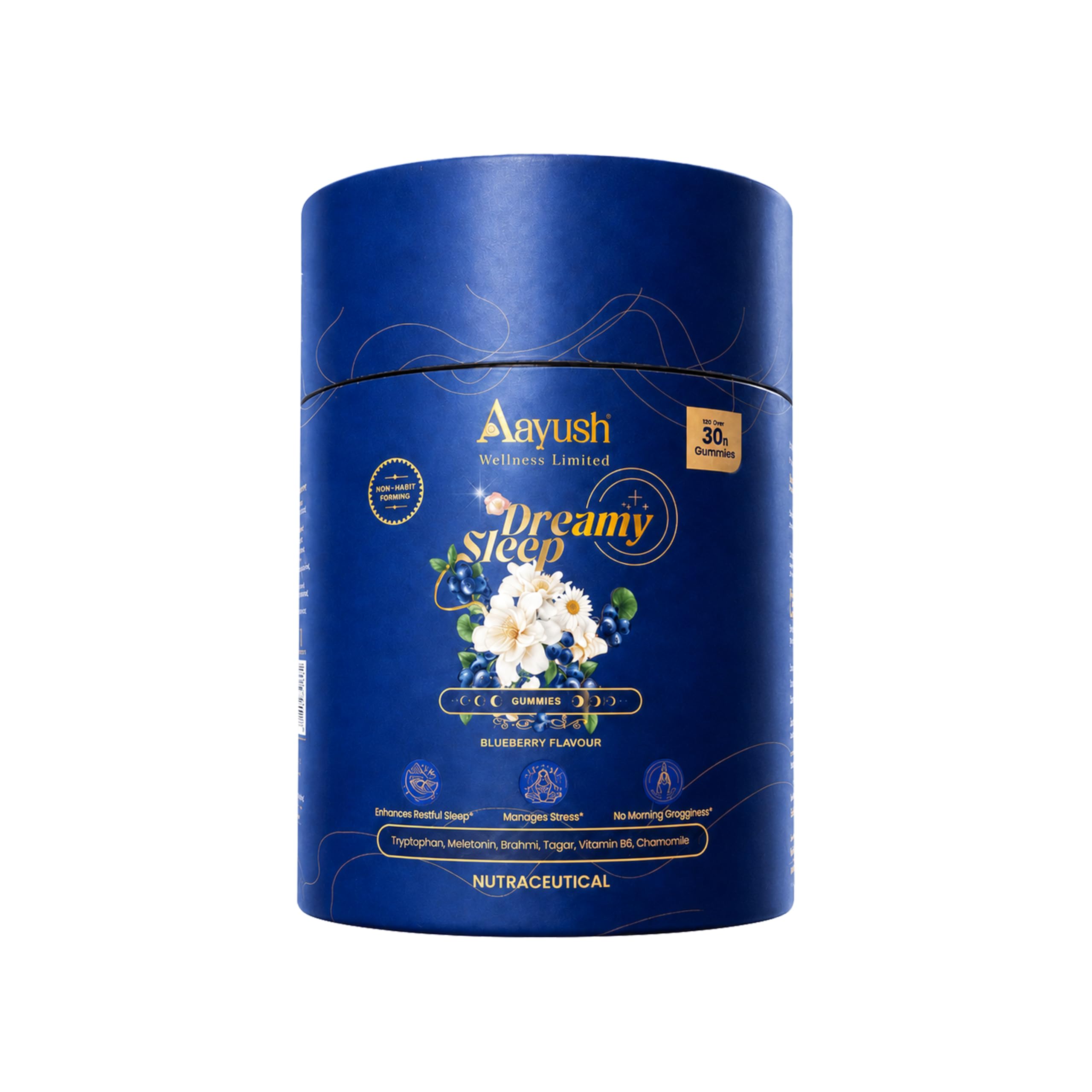Aayush Sleep Gummies with 6mg Melatonin, | L-Tryptophan,| Brahmi Ext|Tagar – for Better Sleep, Reduced Stress, and Relaxation. non-habit-forming, and fast-acting (30)-image-33