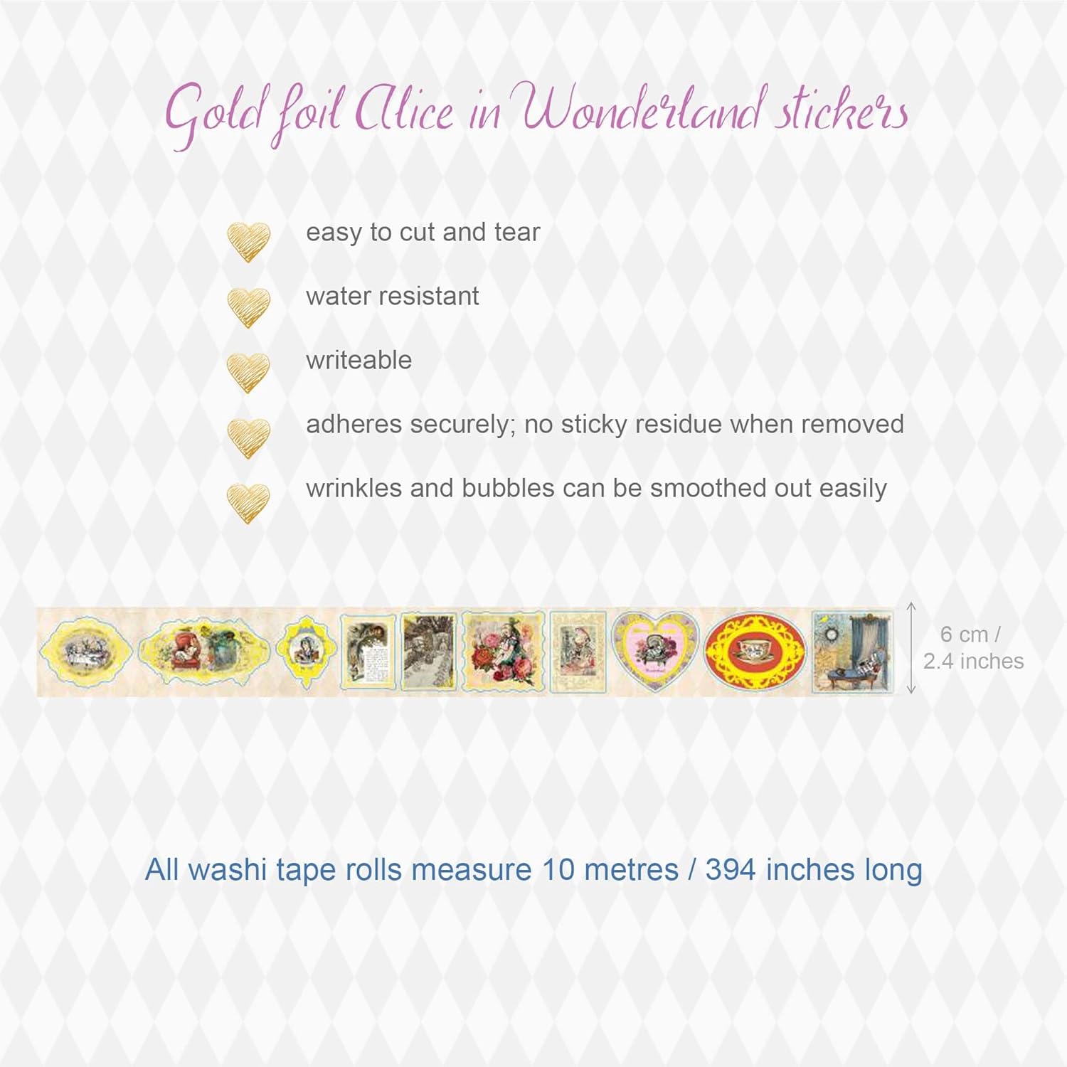 セレニティフェア 不思議の国のアリス冒険 和紙から金箔ステッカー約160枚の金箔ステッカー