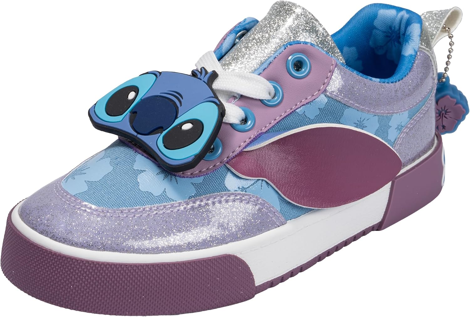 Disney Stitch Officially Licensed Girls Youth Court Sneakers Athletic Running Shoes Cushioned Lightweight Kids Footwear School Playground Casual Wear