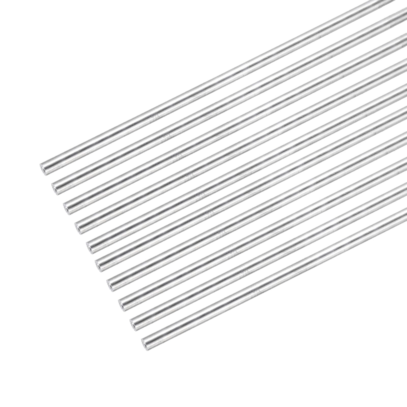 sourcing map 10 aste rotonde in alluminio, 6 mm x 255 mm, barra in alluminio 6061, per tornio fai da te, modellini di auto (colore argento)