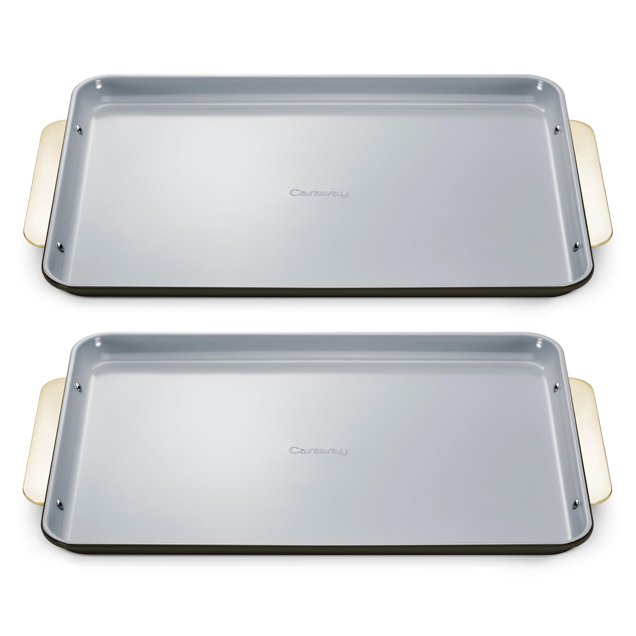 Caraway Non-Stick Ceramic Large Baking Sheet Duo - Naturally Slick Ceramic Coating - Non-Toxic, PTFE & PFOA Free - Perfect for Baking, Roasting, and More - Large (18