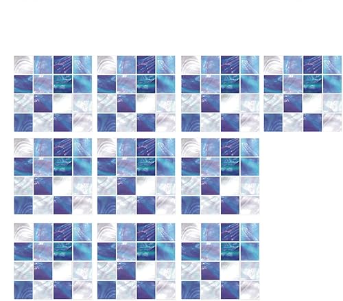 Adhesivos autoadhesivos 3D de 10 hojas para salpicaduras de cocina y baño, azulejos de metro, despegar y pegar, para salpicaduras de cocina y baño