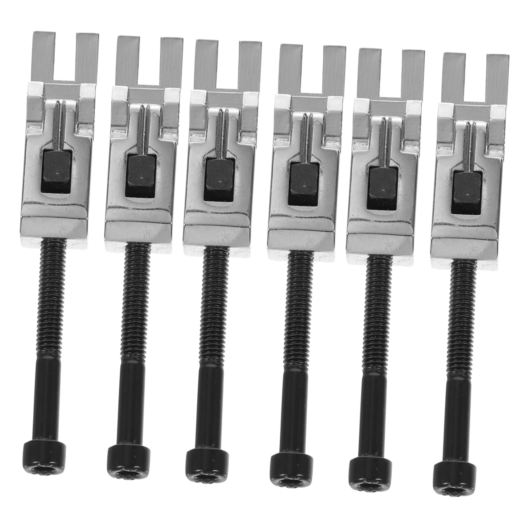 NULYLU 6pcs Set Double Rocking Silver Saddle for Guitar Tremolo Bridge Compatible with Saddles