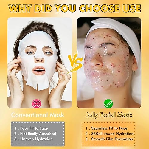 Miniatura 4 de Mascarilla de gelatina para cara, bikini y axilas, oro de 24 quilates, tamaño profesional, 23 onzas (oro de 24 quilates)