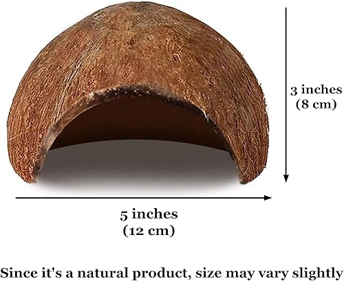 Miniatura 7 de SunGrow Betta Fish Cave, hábitat hecho de cáscara de coco, suave textura suave borde espacioso escondite para descansar y criar, 1 unidad