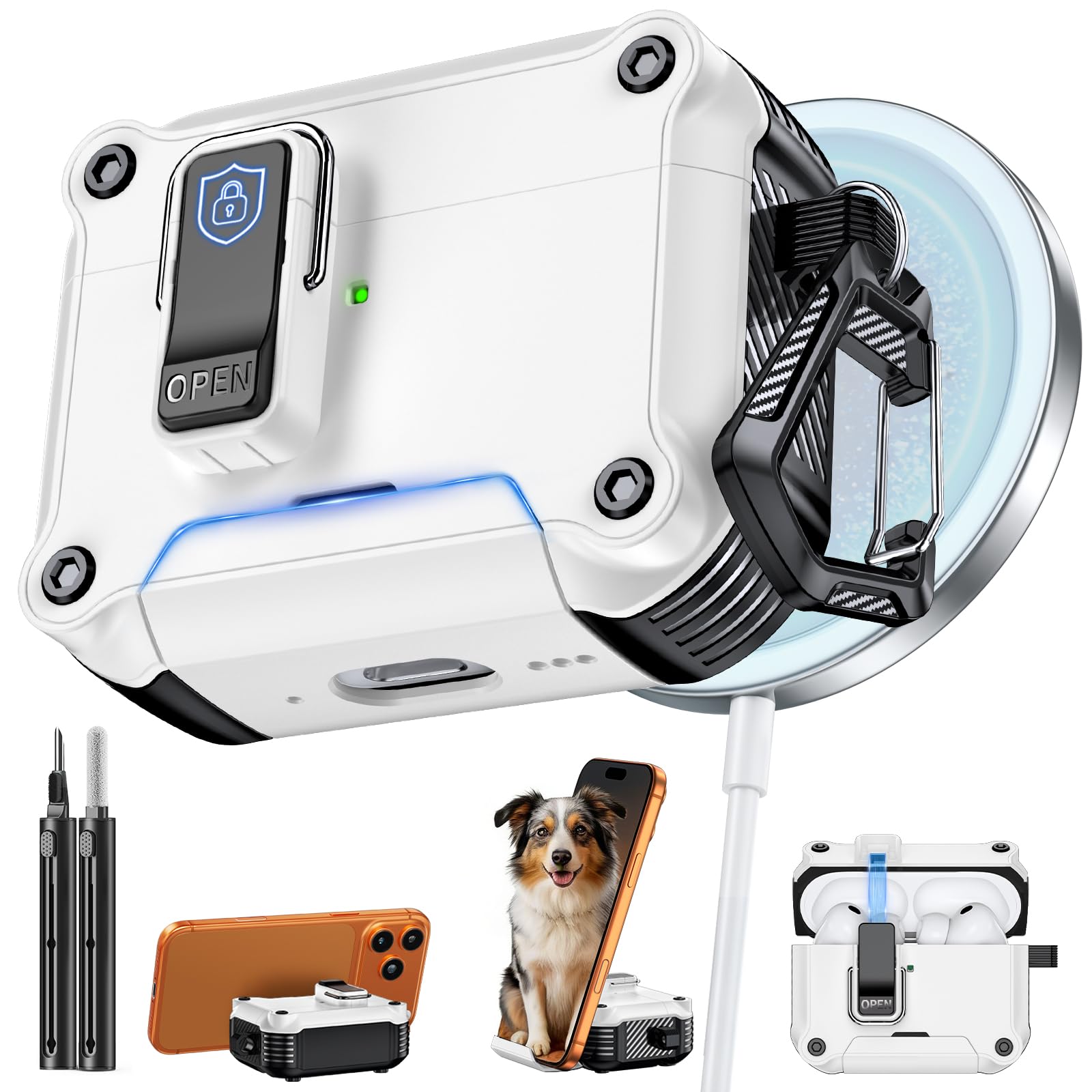 Inesore for AirPods Pro 3 Case with Secure Lock (White)
