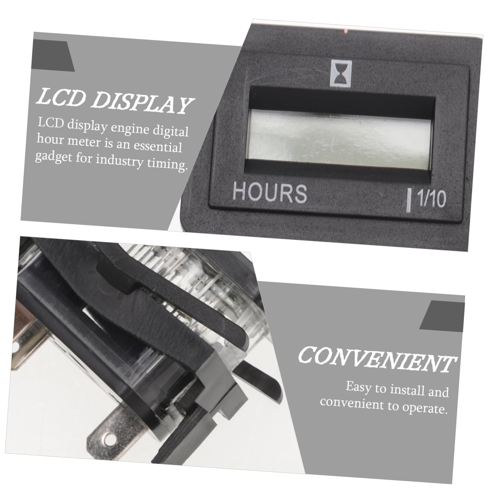 Mobestech 3piezas Temporizador Digital Lcd Para Equipos Eléctricos Medidor De Horas Acumuladas Para Motores y Maquinaria Agrícola Compatible Generadores y