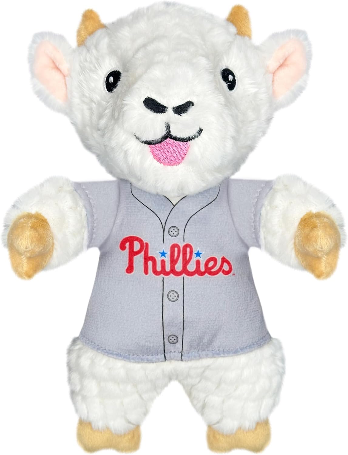 MLBPA Shohei Ohtani Goat Plush Toy for Dogs and Cats with Squeaker, Wearing a Team Player Jersey! MLB LA Dodgers Fun & Sporty Goat Shaped Dog Chew Toy, Interactive Pet Toy