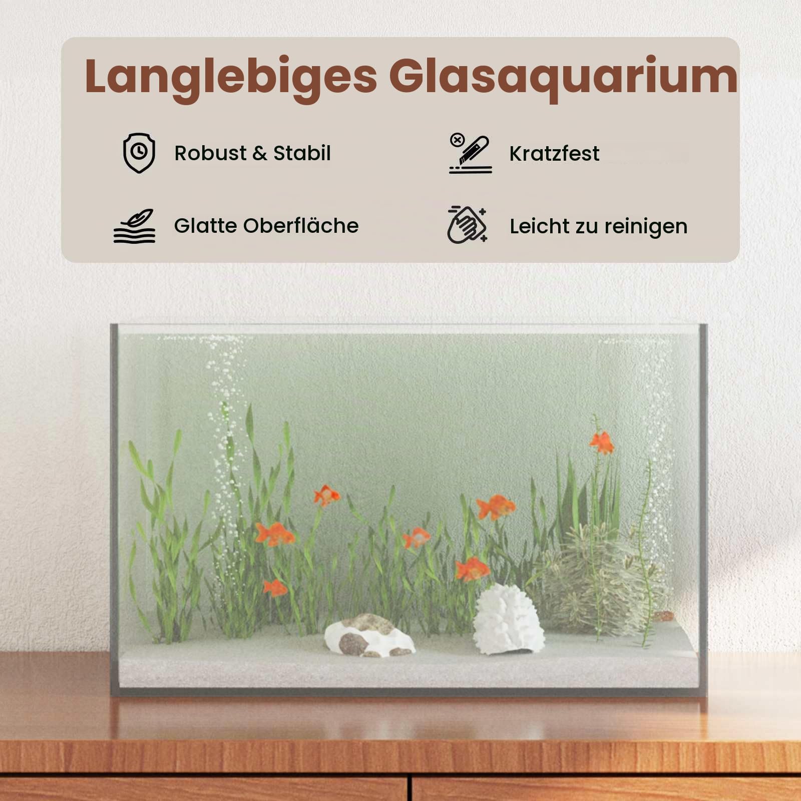 vidaXL Aquarium mit Speicher Transparent 40 x 25 x 25 cm Glas