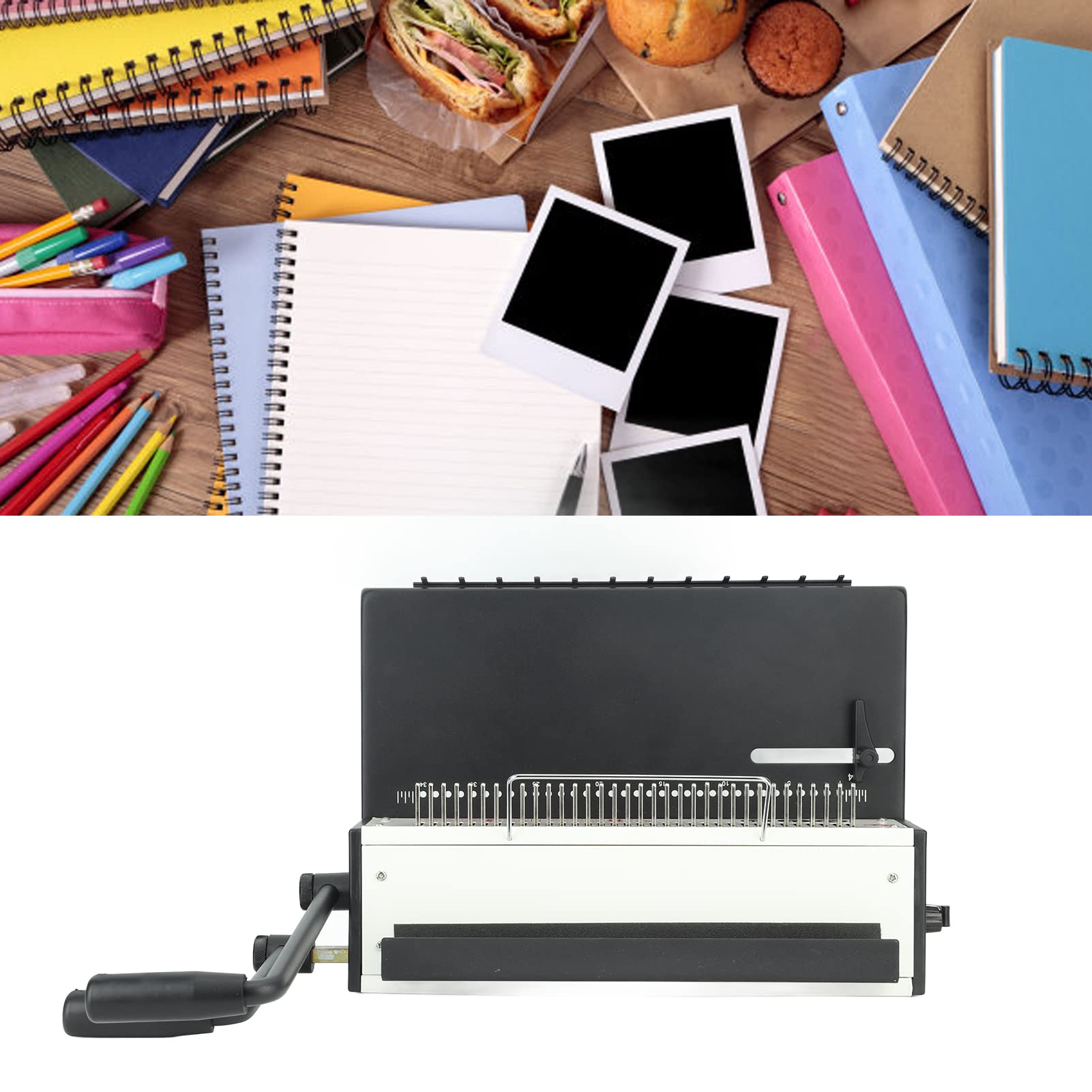 Cocoarm Rilegatrice Manuale Rilegatrice a Spirale Passo 3 a 1 Perforatrice da 34 Fori Capacità di 15 Fogli Rilegatura da 130 Fogli per Documenti A4 A5 Letter Uffici Scuole Case (Foro rotondo)
