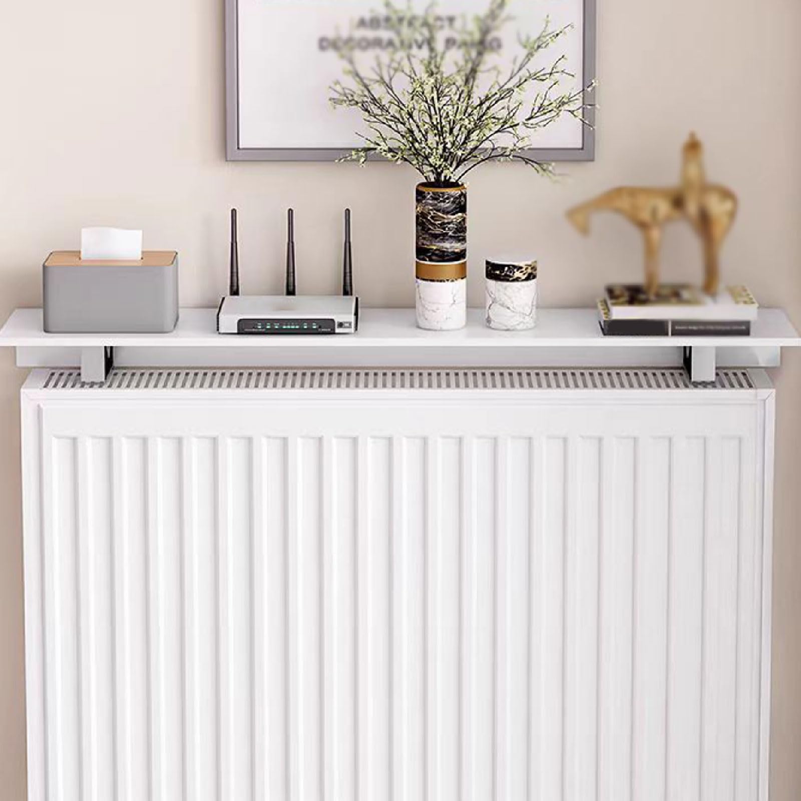 Étagère cache-radiateur réglable pour éliminer les traces de suie