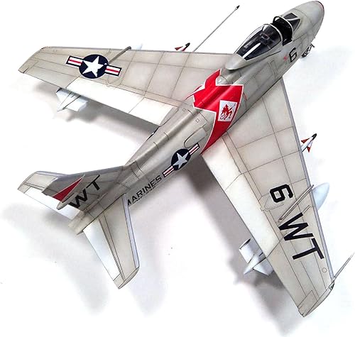 Miniatura 2 de Fighter 3D Puzzles - Kits de modelos de plástico, escala 1/48 FJ-4 Fury Fighter, juguetes para adultos y regalo, 9 x 9.8 pulgadas