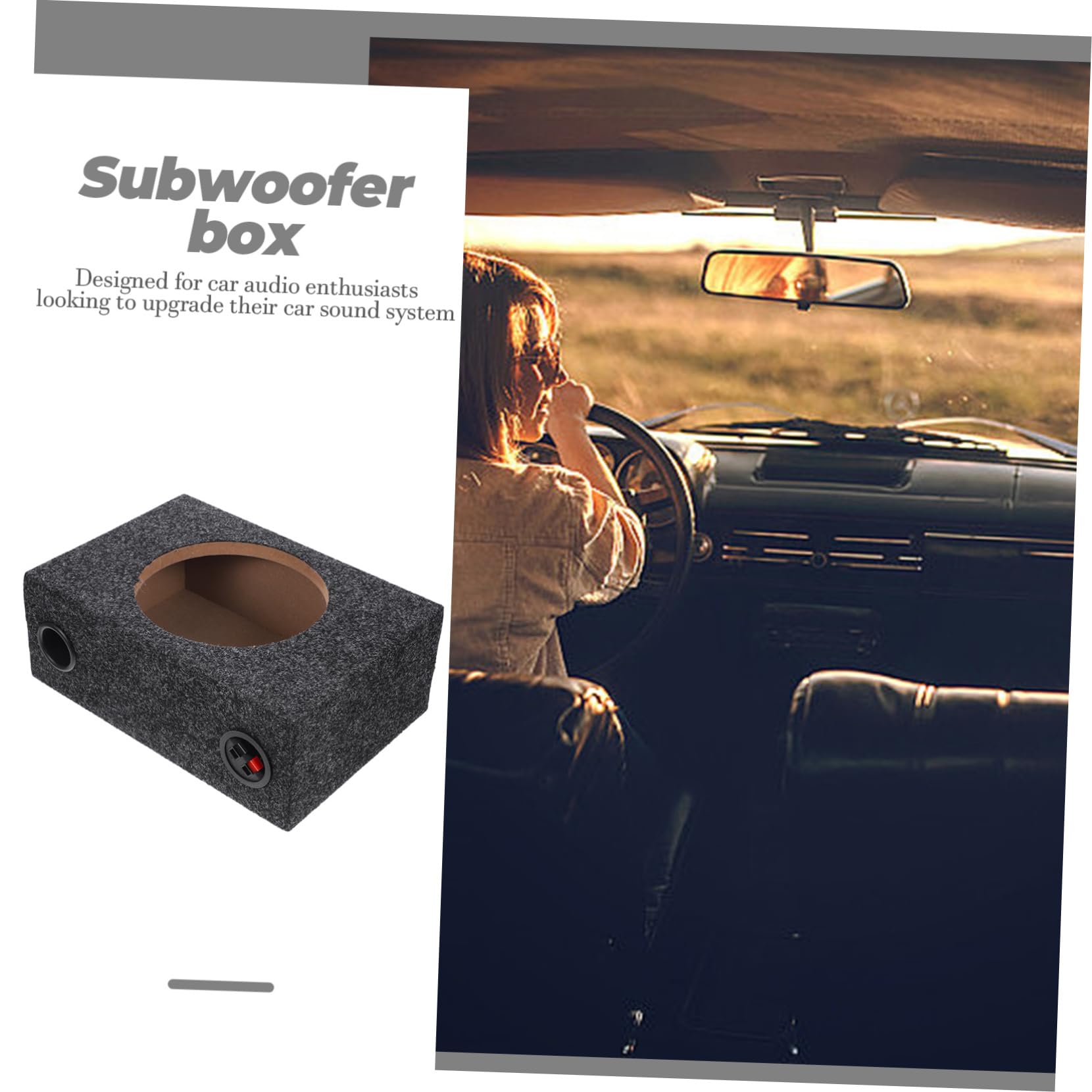 PLAFOPE Scatola per Subwoofer da 8 Pollici per Auto in Legno Nero Rivestimento in Peluche, Resistente e Facile da Usare per Appassionati di Audio