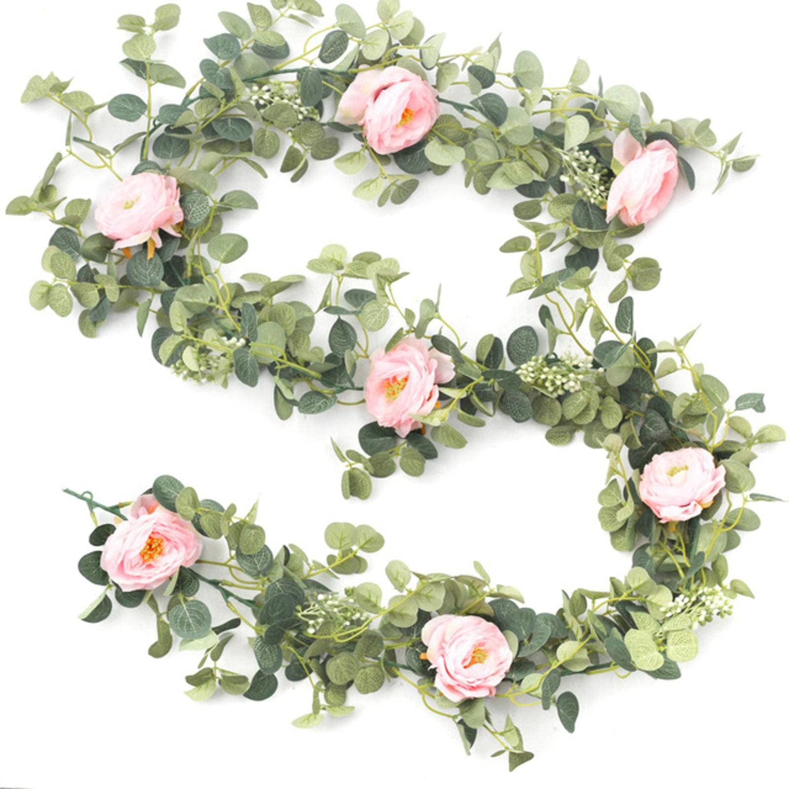 1.8 M Artificial Flowers Plants Fake Eucalyptu Swall Vine Garland Hangingfor Wedding Home Office Party Garden Craft