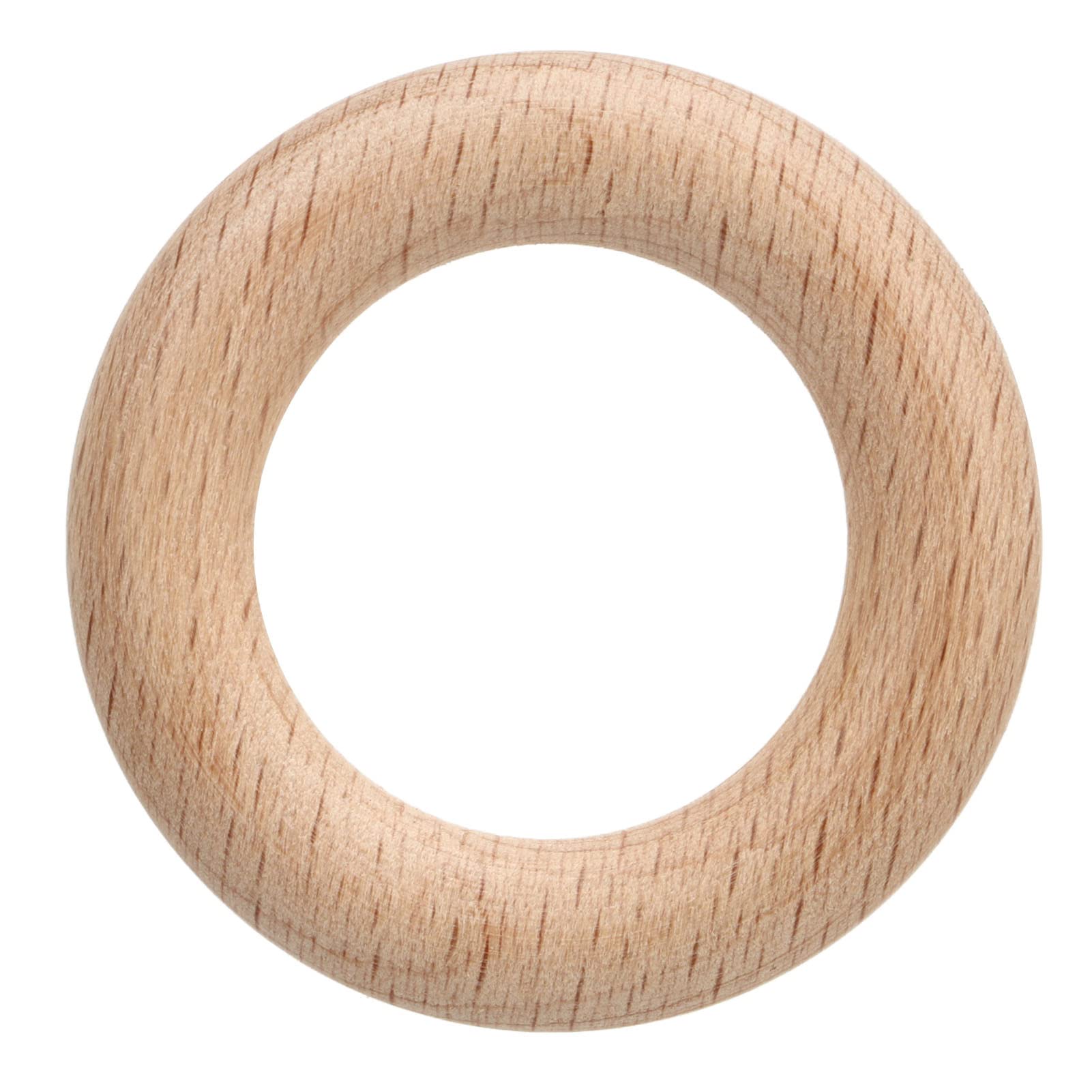 Anelli in legno Confezione da 30 anelli in macramè, robusti e non finiti, in legno di faggio, con finitura liscia, facile da colorare, ideali per decorazioni fai da te, progetti (4 cm)