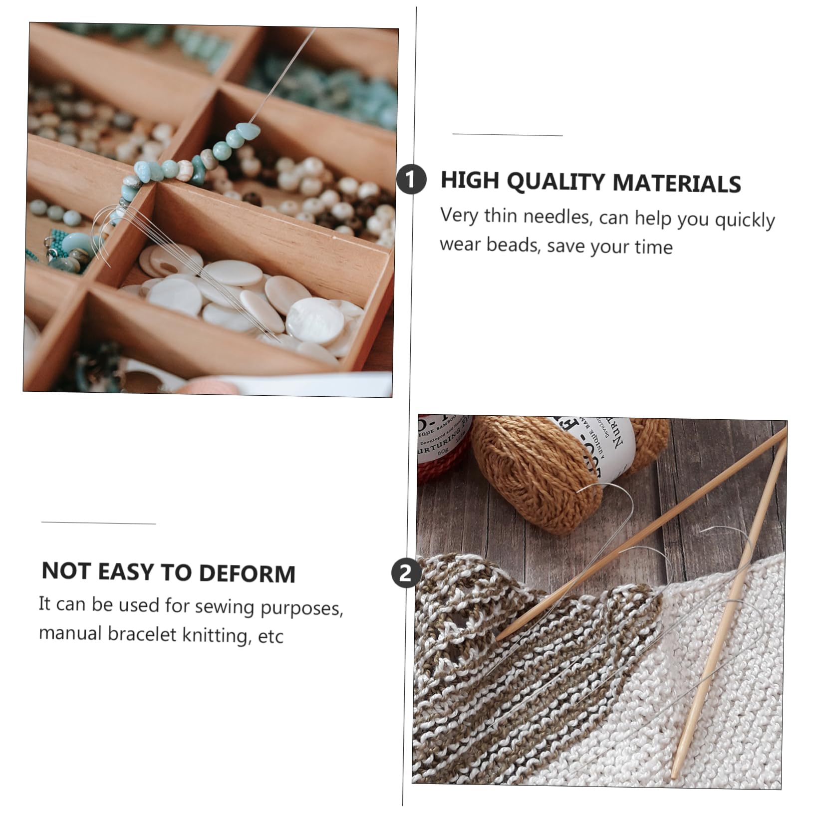 Gogogmee 6pcs Beading Threader Kit Stainless Beading Needles for Bracelet Making Beading Tool for DIY Jewelry Making