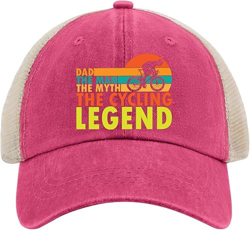 dad The Man The Myth The Cycling Legend caps Women Hats Rose Red02 Mens Hats Gifts for Daughter Workout Hat