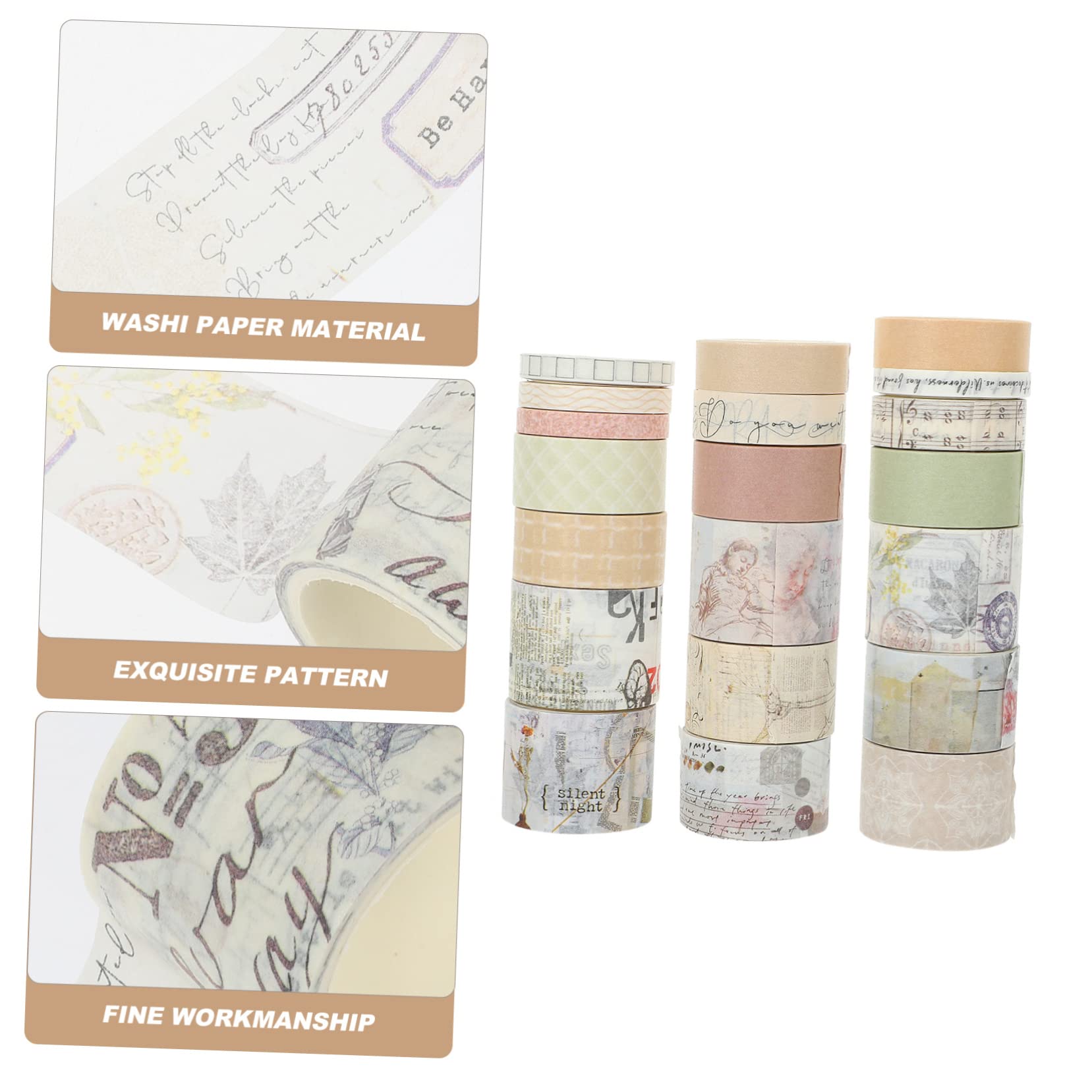NUOBESTY 60rollen Washi Tape Vintage Design Selbstklebende Dekorationsbänder Für Scrapbooking Planer Und Für Kreative Projekte Und Persönliches Gestalten