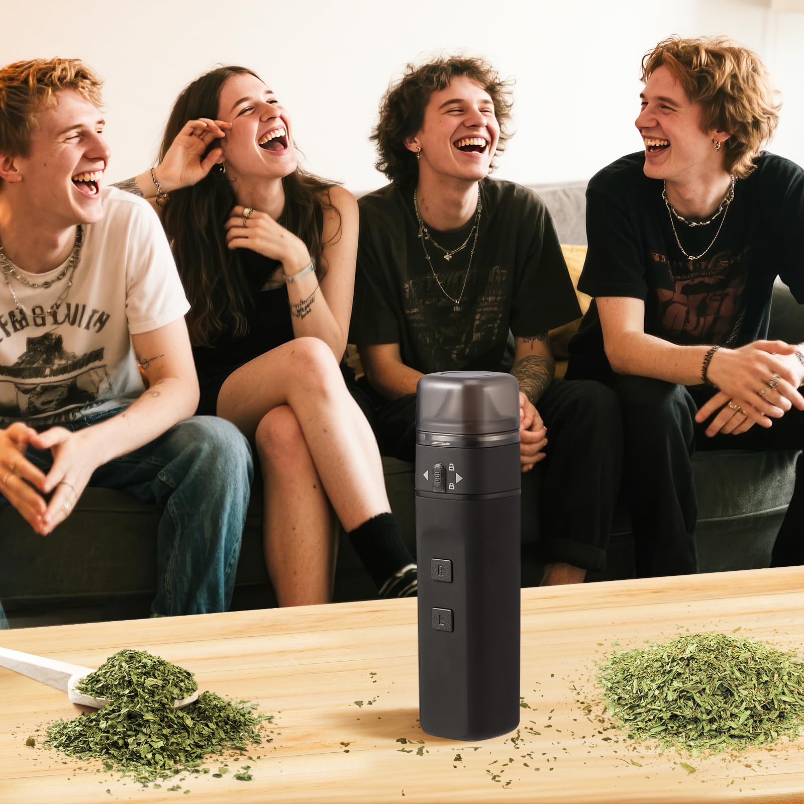 Grinder Elektrisch, Elektrischer Grinder mit Starkem Motor Schnelles Mahlen, USB-Aufladung, 2-Wege-Mahlen elektrische gewürzmühle für Gewürzen/Pollen