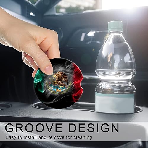 Miniatura 4 de Juego de 2 posavasos de béisbol y sóftbol para automóvil para bebidas, juego de 2 posavasos absorbentes de piedra de cerámica con muesca de dedo y