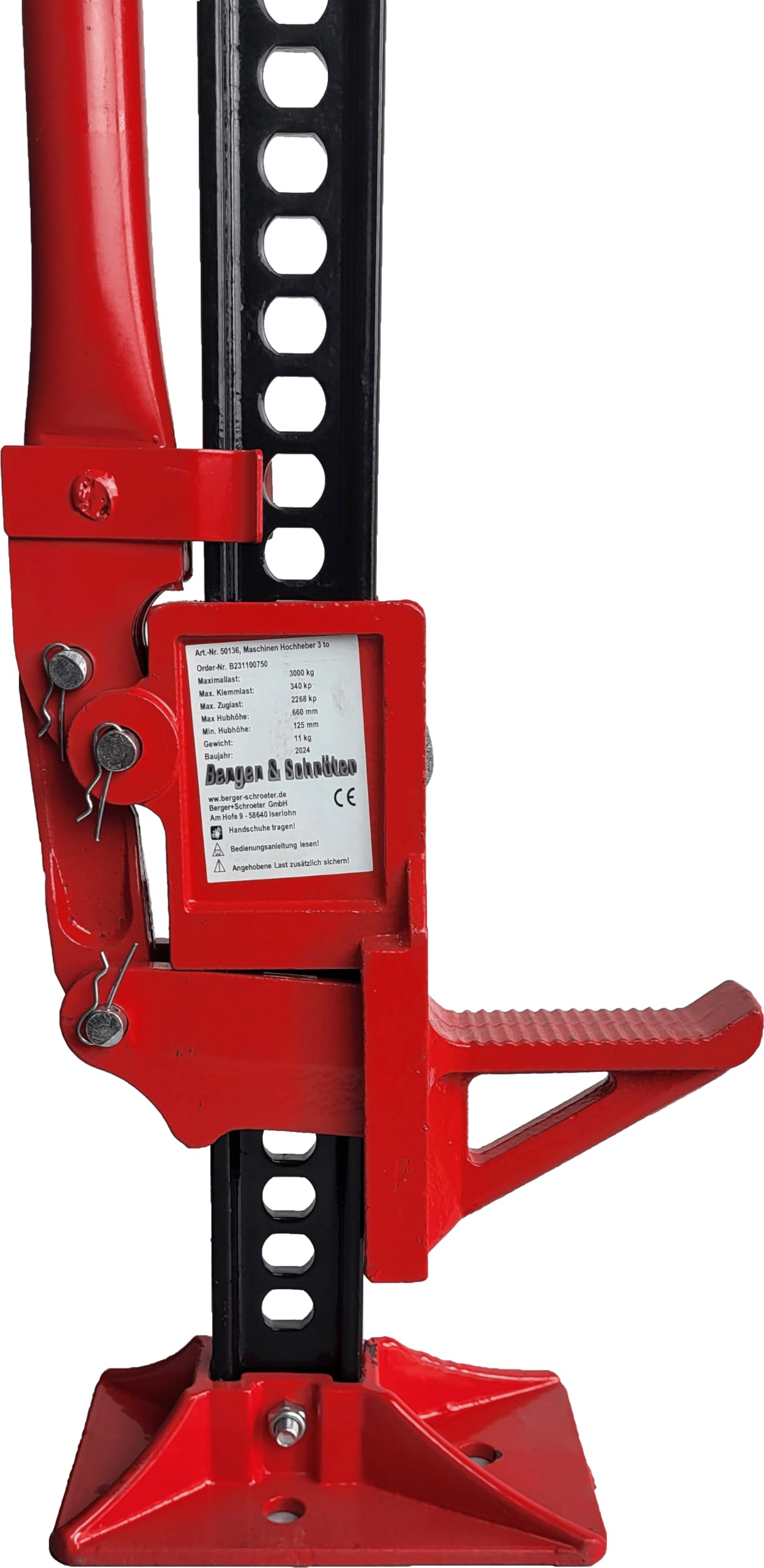 Berger & Schröter 50136 Farm Jack Wagenheber Offroad Traktorhochheber 3000kg Tragkraft