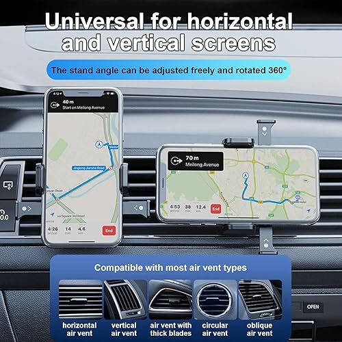 Miniatura 3 de Soporte de teléfono para ventilación de automóvil, con bloqueo de una tecla, clip de extensión universal para automóvil, nunca bloquea la