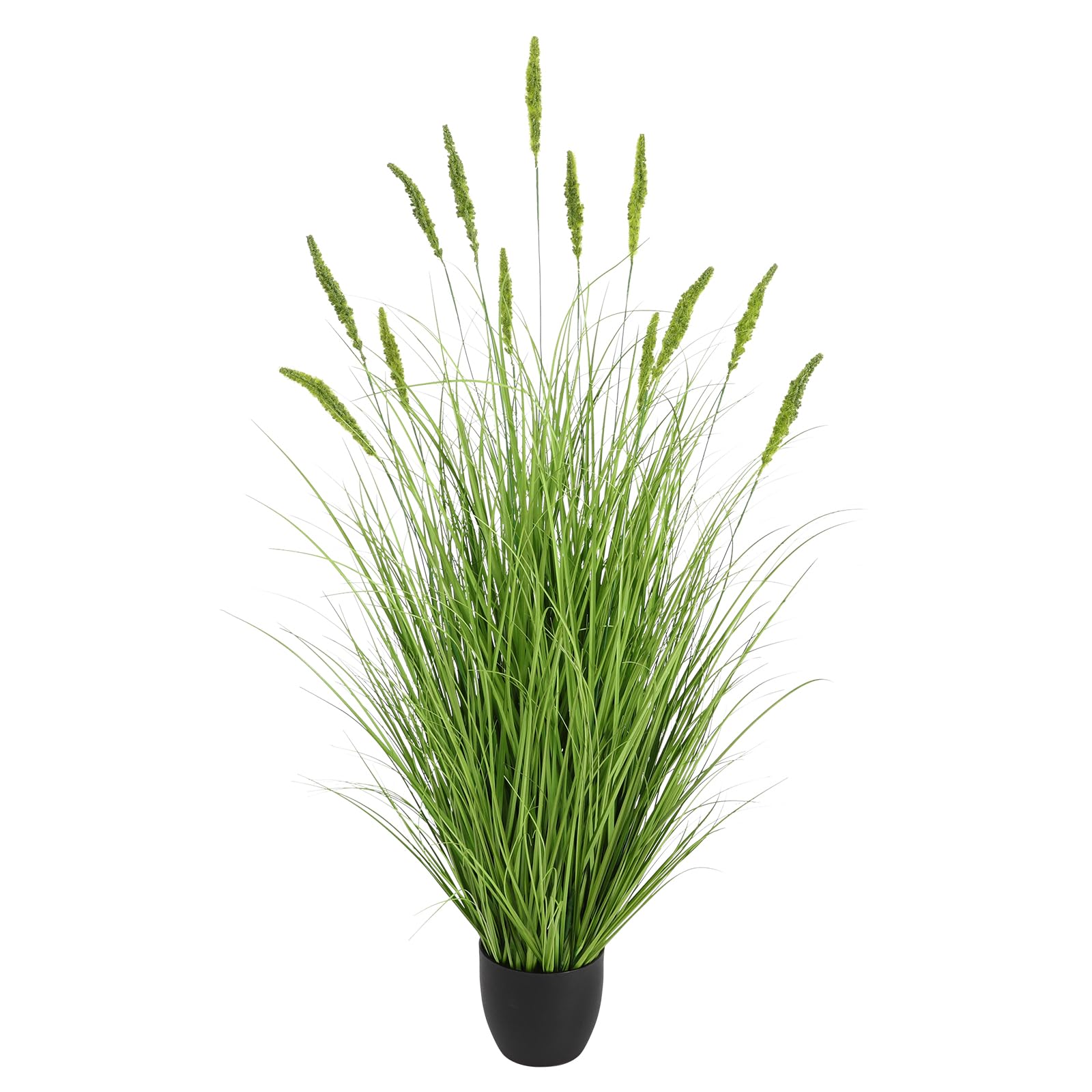 Sztuczna trawa 90 cm, ogon kota w doniczce – realistyczna sztuczna roślina do salonu i na balkon, łatwa w pielęgnacji i odporna na promieniowanie UV, czarno-zielona (150 cm)