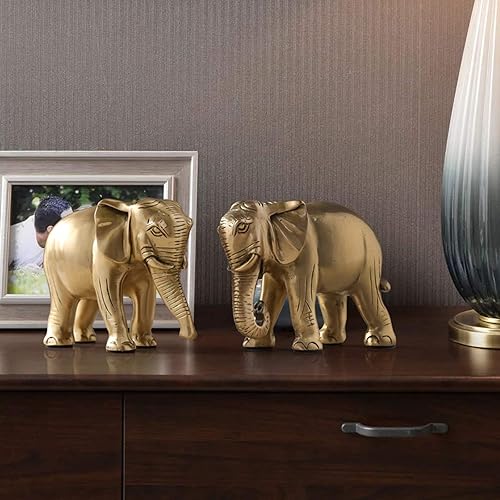Miniatura 7 de Chino feng shui estatua escultura Luz de Lujo Hecho a Mano de Cobre puro Elefante Cobre Productos Adornos Feng Shui Lucky Home Elefante Estatua