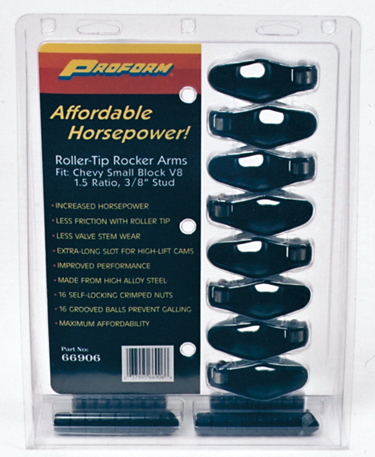 Proform 66906B Stamped Roller-Tip Rocker Arm, 1.5 Ratio, 3/8" Stud