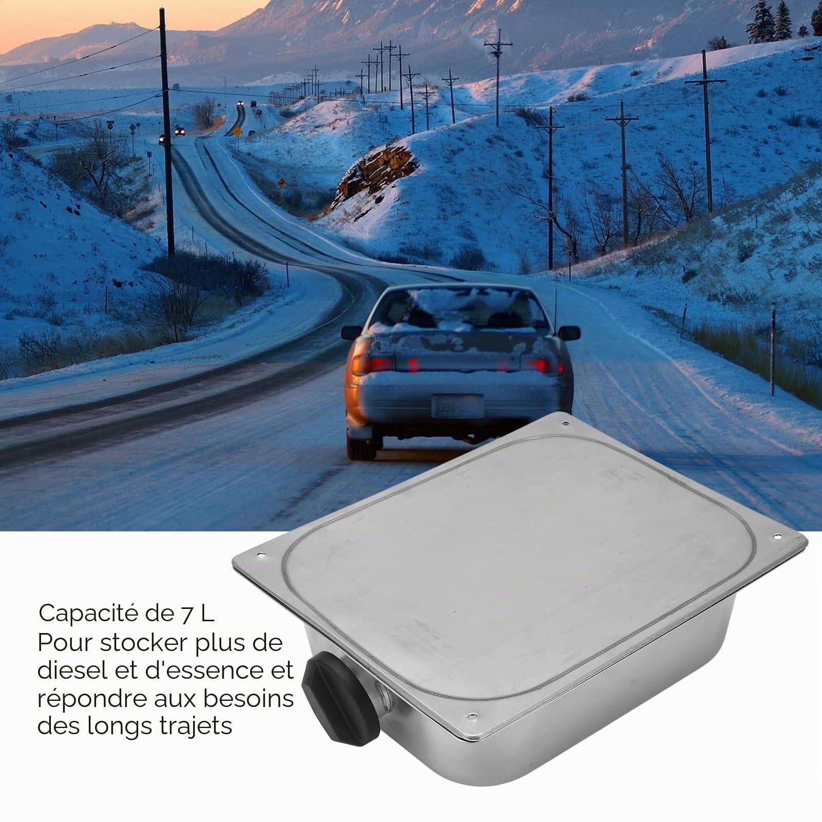Réservoir d'essence Réservoir de Carburant en Acier Inoxydable Antirouille pour le Chauffage de Stationnement Eberspacher