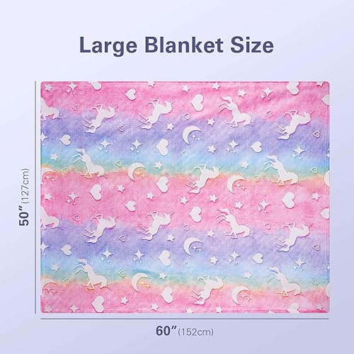 Miniatura 7 de DEPAD Manta que brilla en la oscuridad para niños, regalos de cumpleaños para niñas y niños, de franela Sherpa de 10.24 ozm, cálida y mullida para