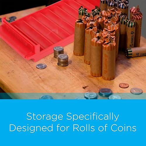 Miniatura 5 de Organizador de almacenamiento de monedas enrolladas, juego de bandejas de almacenamiento de monedas  Apilable para un almacenamiento óptimo