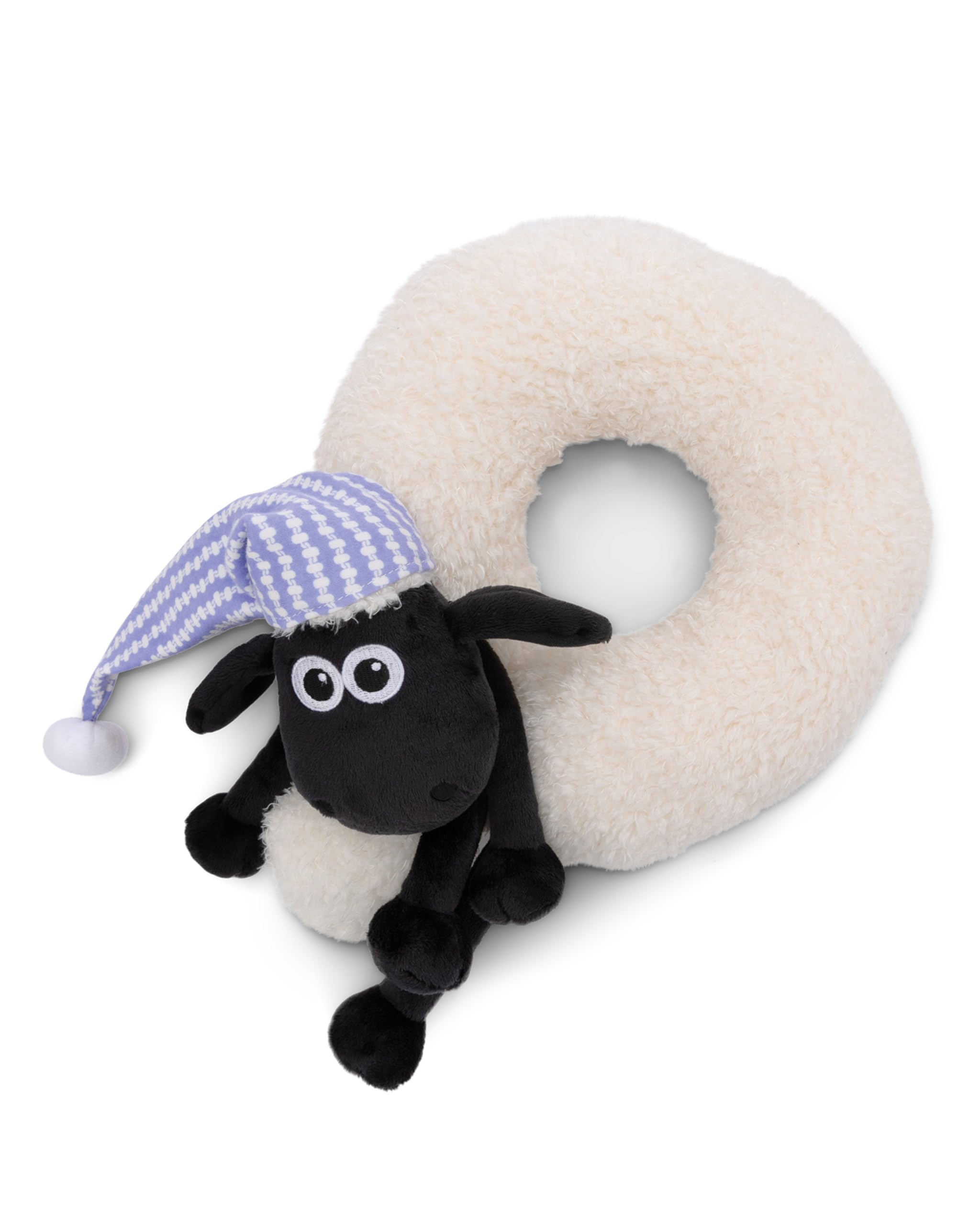NICI poduszka na szyję dla dzieci Shaun the Sheep 25x25cm - Poduszka na szyję - Puszysta poduszka dla dzieci dla dziewczynek i chłopców - Idealna jako poduszka podróżna - 49655