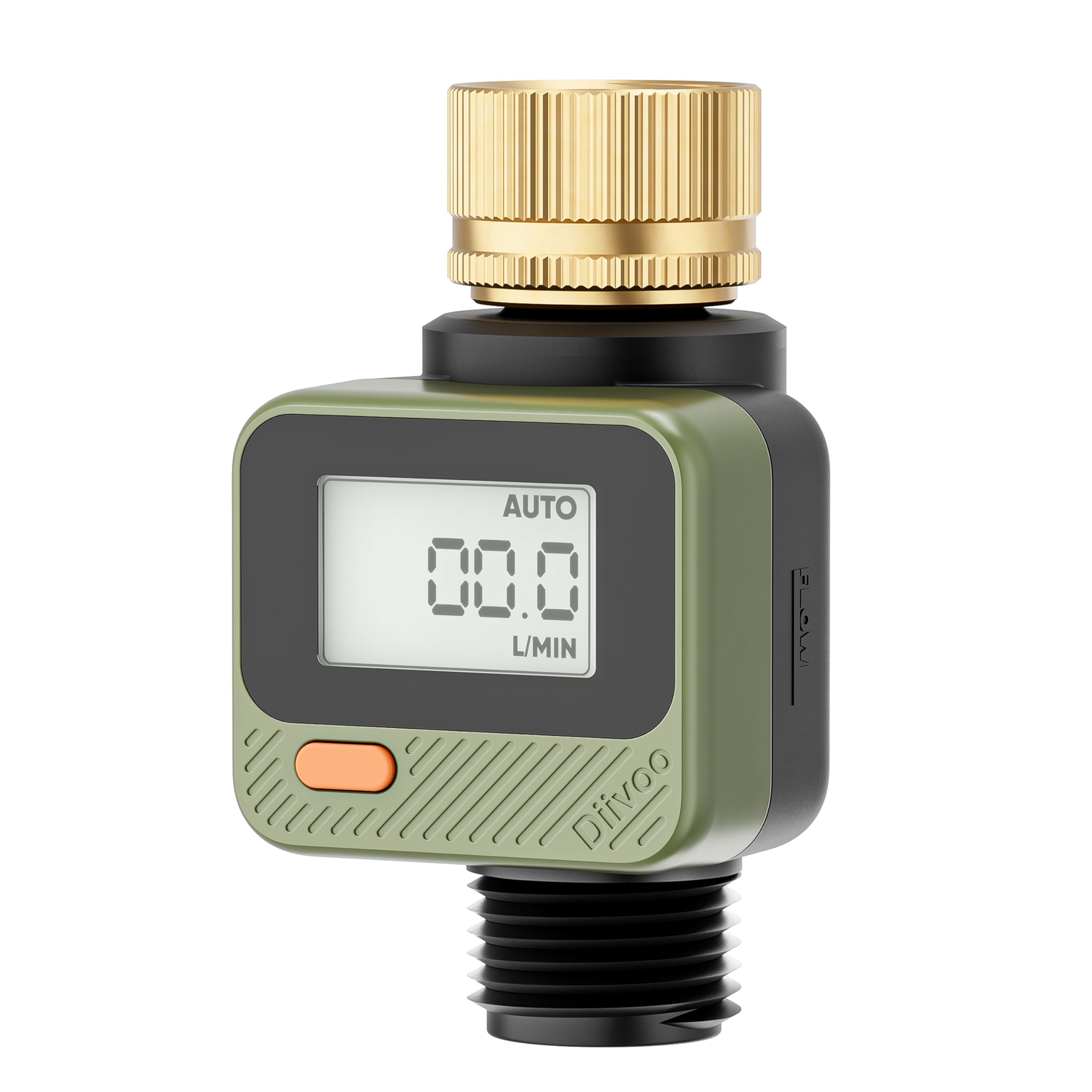 Water Flow Meter with 180° Removable Panel, 4 Measure Modes, ±5% High Accuracy and IP54, Measure Gallon/Liter Consumption and Flow Rate for Outdoor Garden Hose Watering, RV Water Tank Filling