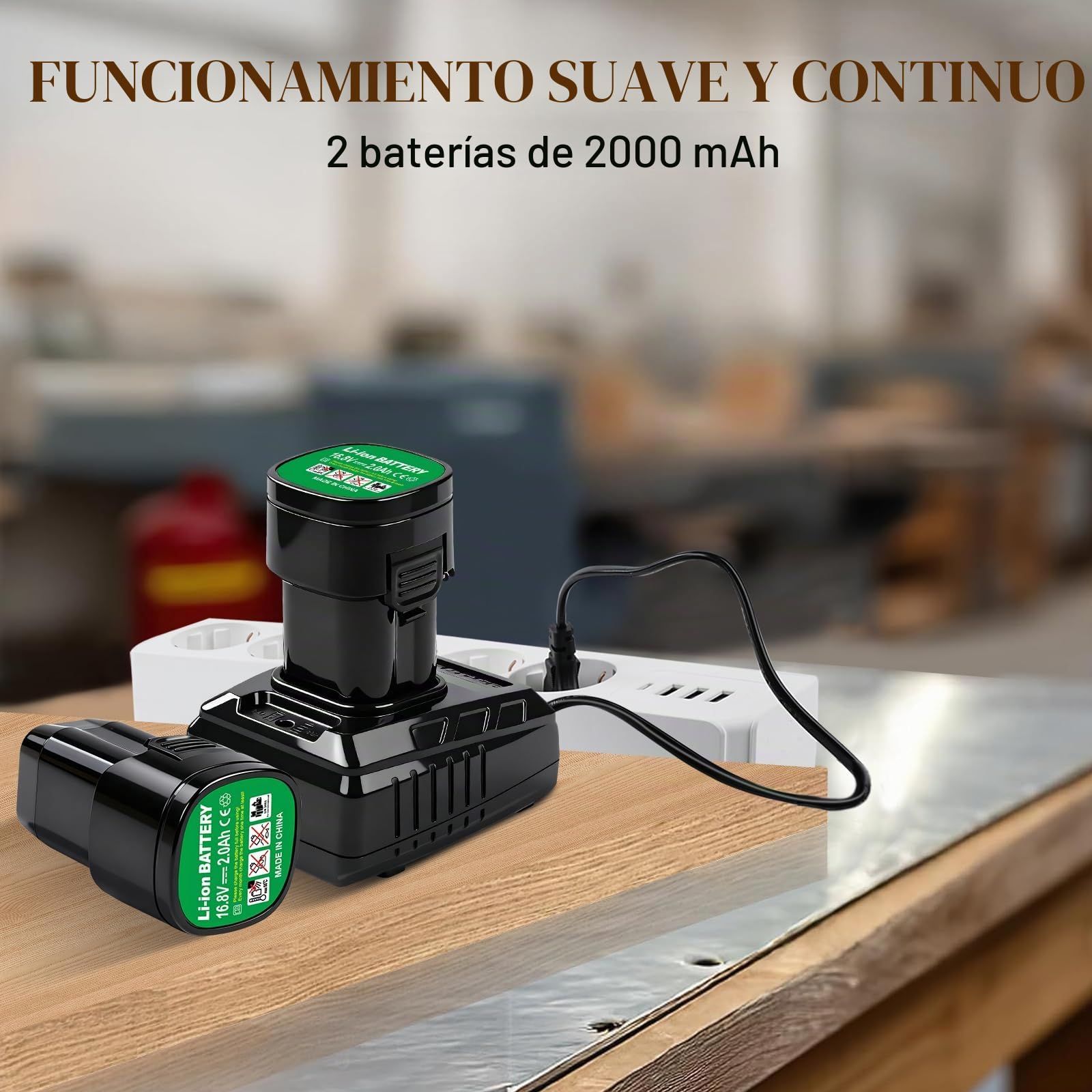 Taladro Percutor a Bateria 16,8V, Destornillador Electrico Inalámbrico con 2 Baterías 2000mAh, 150Nm, 3 Velocidad, Taladro Atornillador para Reparación y DIY
