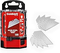 Goldblatt 100-Pack Premium SK2M Steel Utility Blades with Dispenser - 3X Longer Lasting, Razor Sharp for DIY