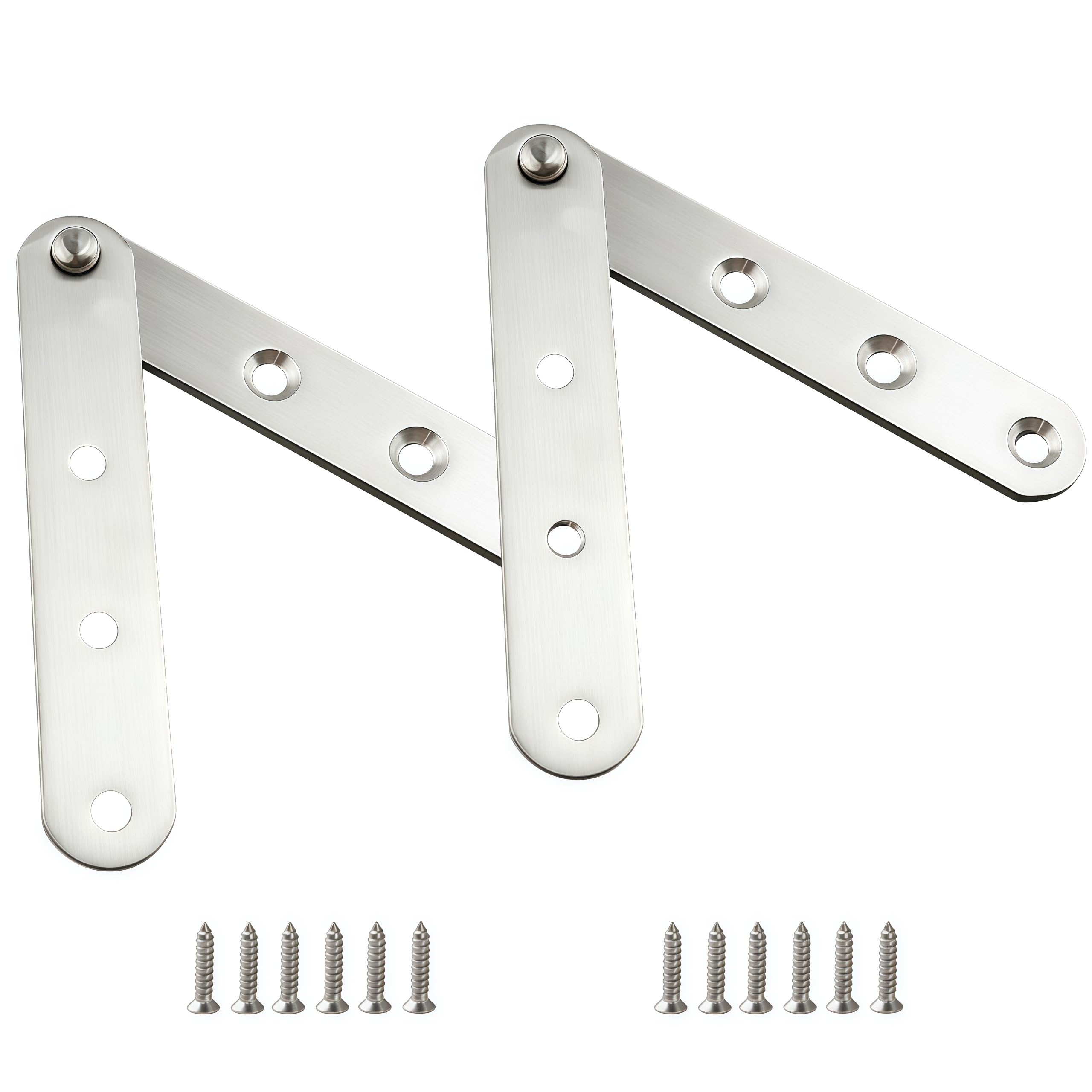 Vbnexyr Regular Folding Hinge 2 Pack Stainless Steel Top And Bottom Pivot Hinges Concealed Door Pivot Hinges Suitable For Household Kitchen Swing Cabinet Doors 99×17.5×2.8Mm Straight Hinge