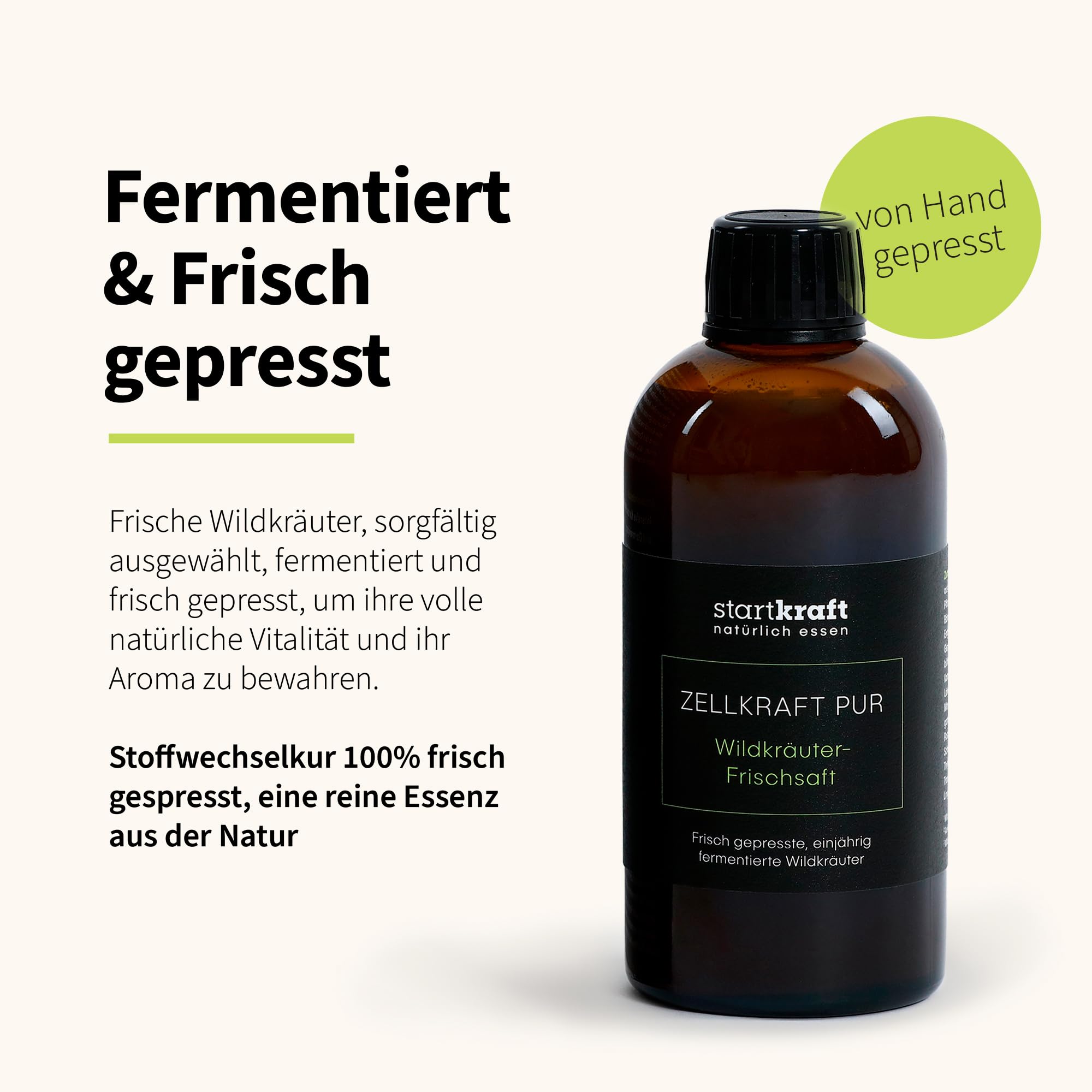 Wildkräuter Frischsaft 300 ml, handgepresst aus 100% fermentierten Wildkräutern, mit effektiven Mikroorganismen, Wildkräuterferment Saft, Nahrungsergänzungsmittel vegan und glutenfrei