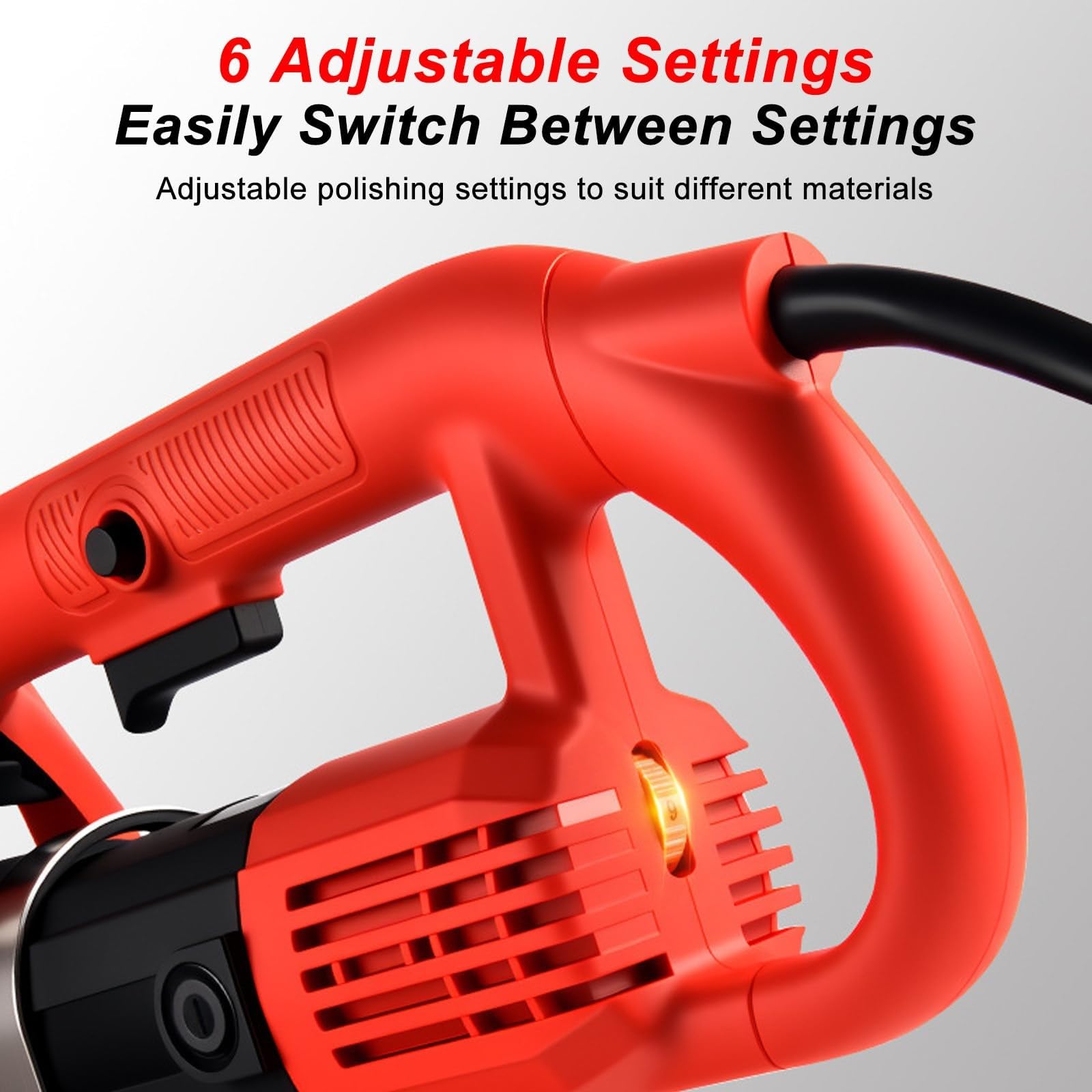 Juego de amoladora de suelo de hormigón, cepilladora eléctrica de superficie de 3600 W, lijadora de suelo de pared con control de 6 velocidades con luz LED, mango ergonómico para pulir piedra