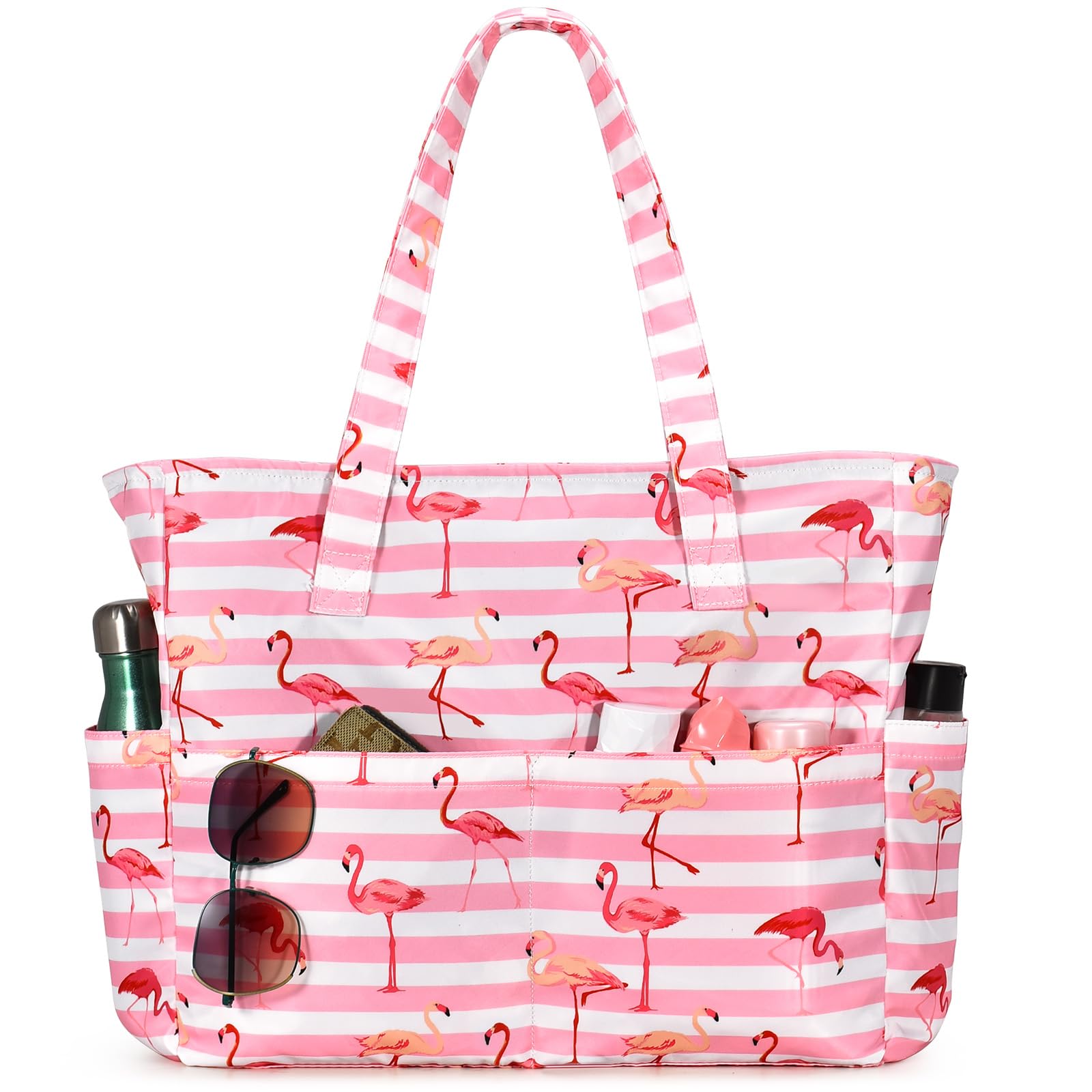 oscaurt Beach Bags for Women Large Waterproof Sandproof Beach Tote Swim Pool Bag with Zipper for Travel Vacation Essentials