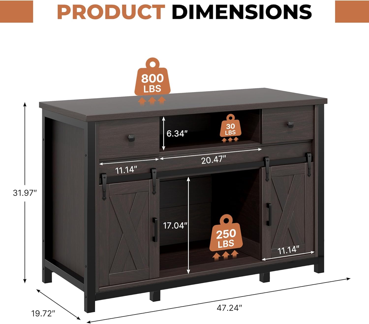 Product Dimensions of HRVEOCEI Aquarium Stand